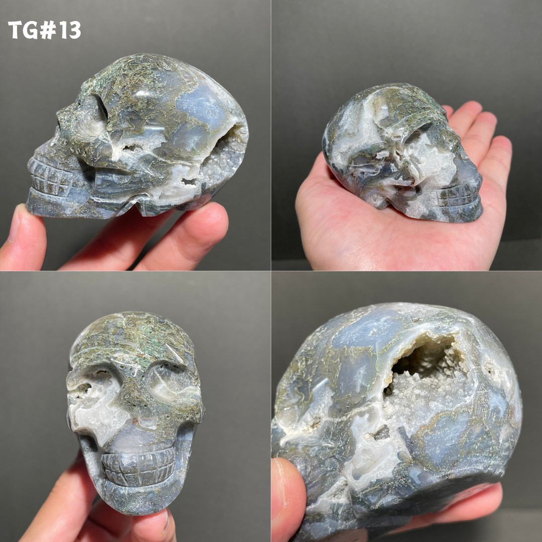 Unique,Moss Agate Skull