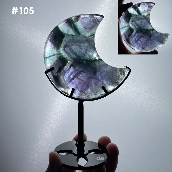 Unique,Rainbow Fluorite Moon