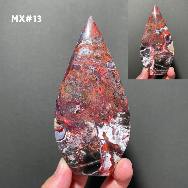 Unique, Mexican Crazy Lace Agate Teardrop