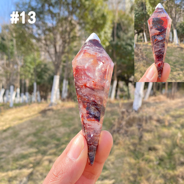 Unique,Natural Crystal Fire Quartz Wand