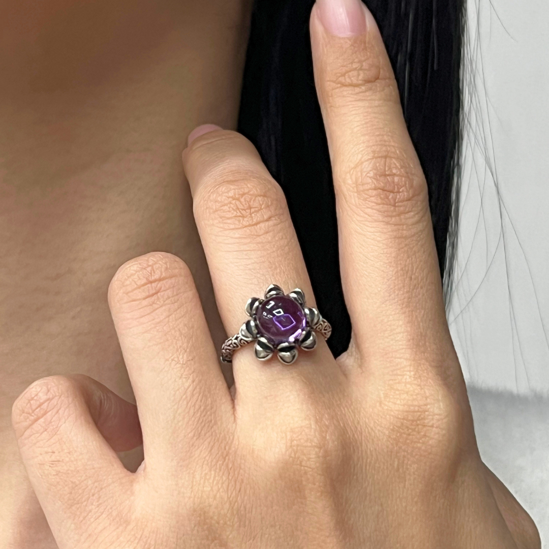 February Birthstone Amethyst Ring