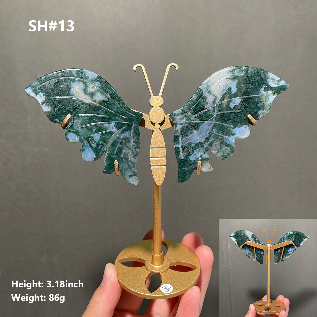 Unique,Moss Agate Butterfly