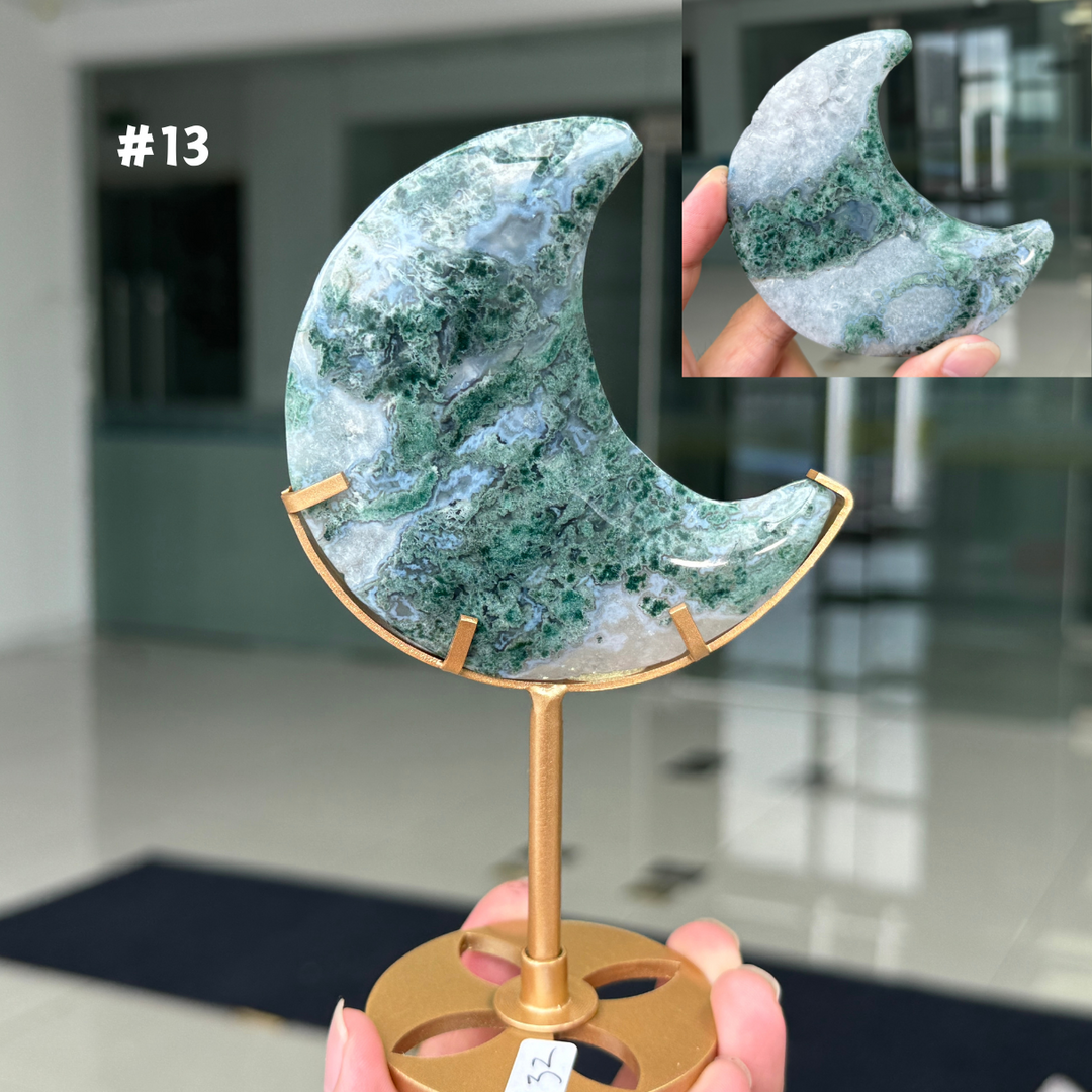 Unique,Moss Agate Moon