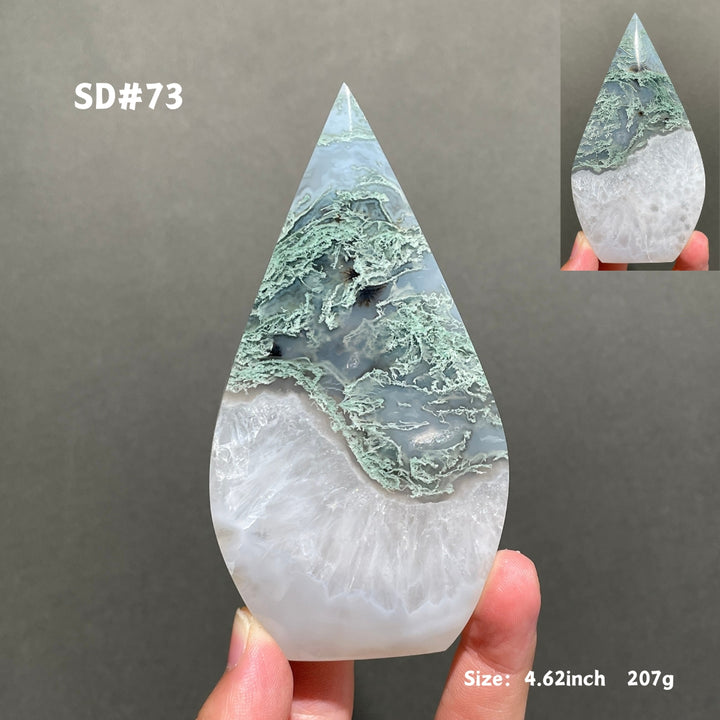 Unique,Moss Agate Teardrop
