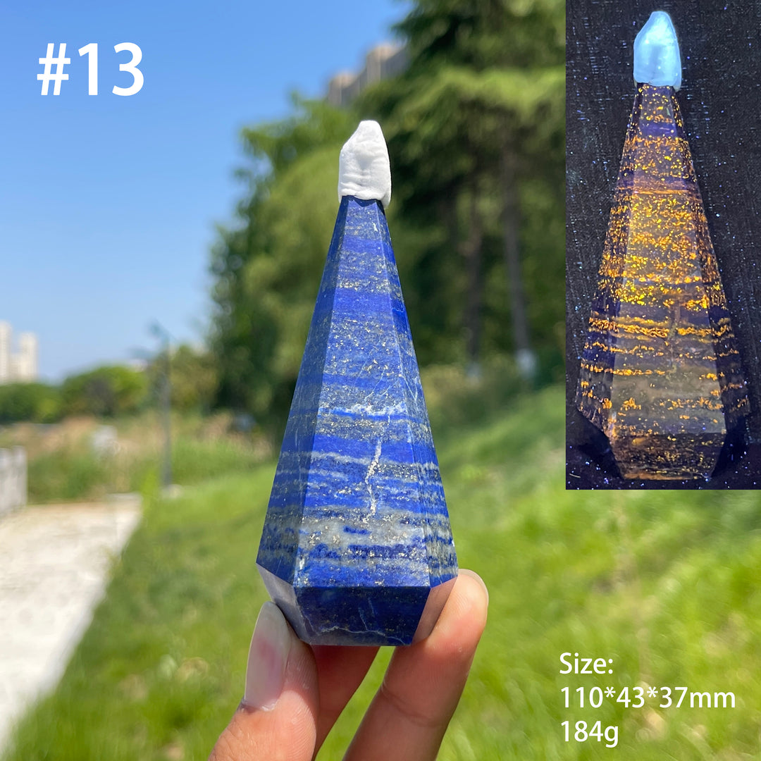 Unique,Natural Lapis Lazuli Diamond Tower