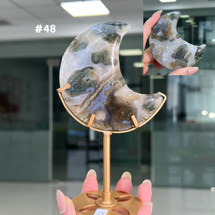 Unique,Moss Agate Moon