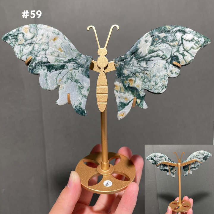 Unique,Moss Agate Butterfly
