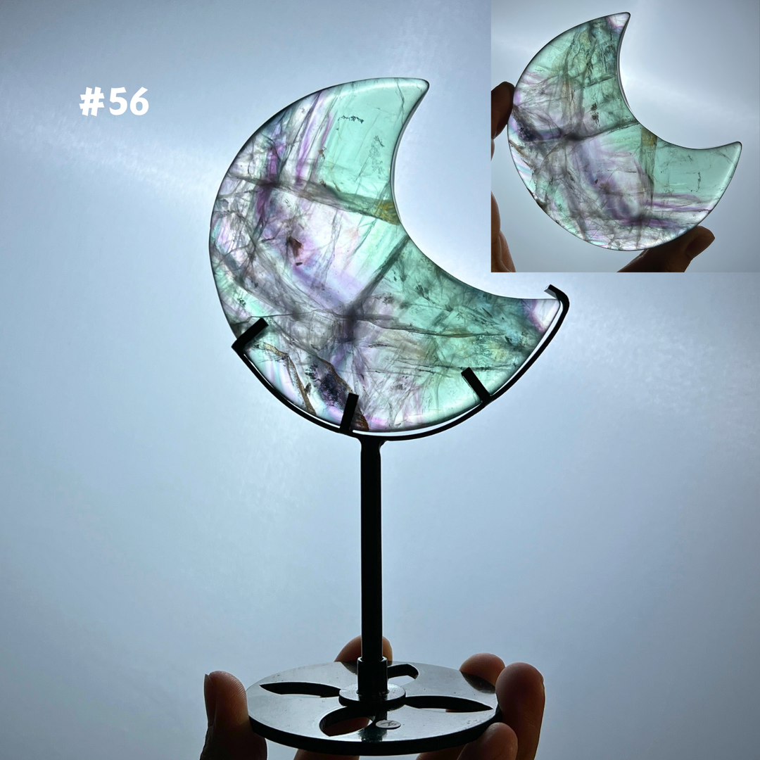 Unique,Rainbow Fluorite Moon