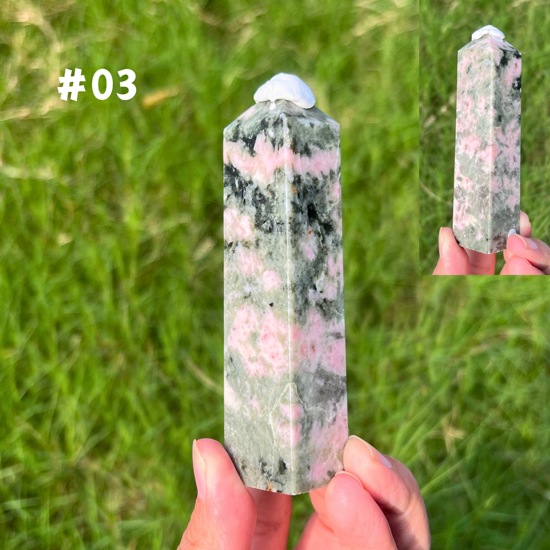 Unique,Rhodonite Diopside Point