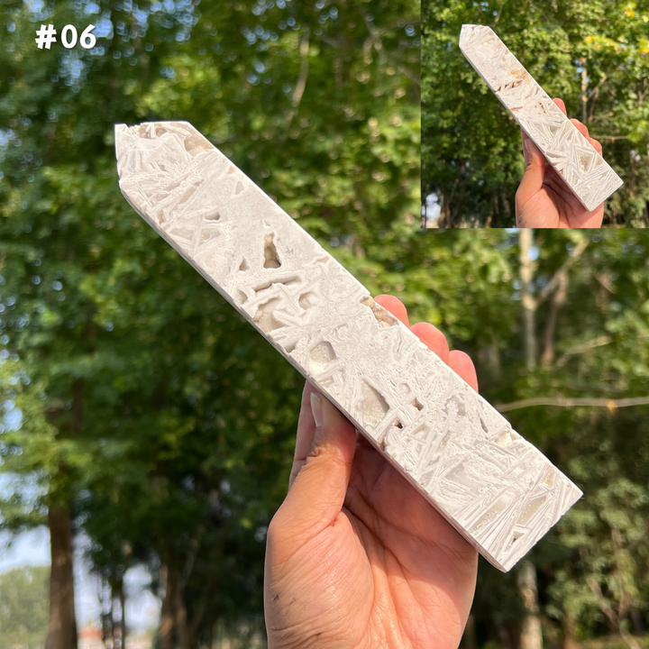 Unique, White Mexican Agate Tower