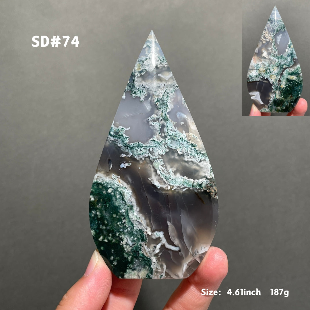 Unique,Moss Agate Teardrop