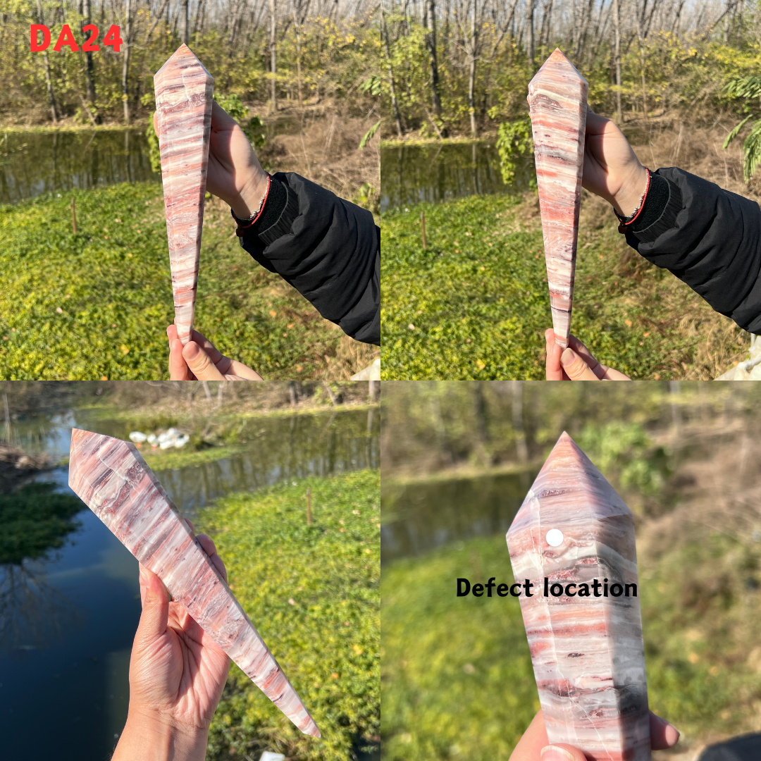 Pink Thousand Layer Agate Wand