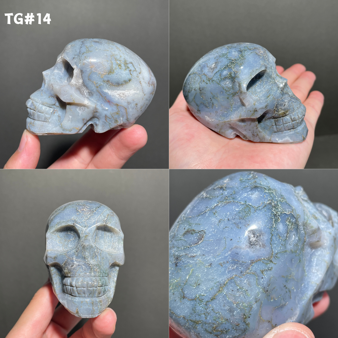 Unique,Moss Agate Skull
