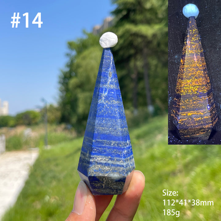 Unique,Natural Lapis Lazuli Diamond Tower