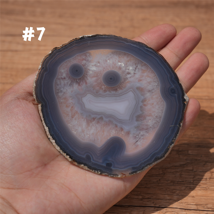 Unique, Agate Slice Smiley Face