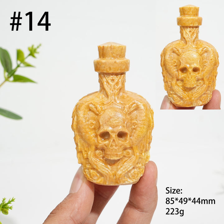 Unique,Natural Crystal Magic Potion Bottle Carving