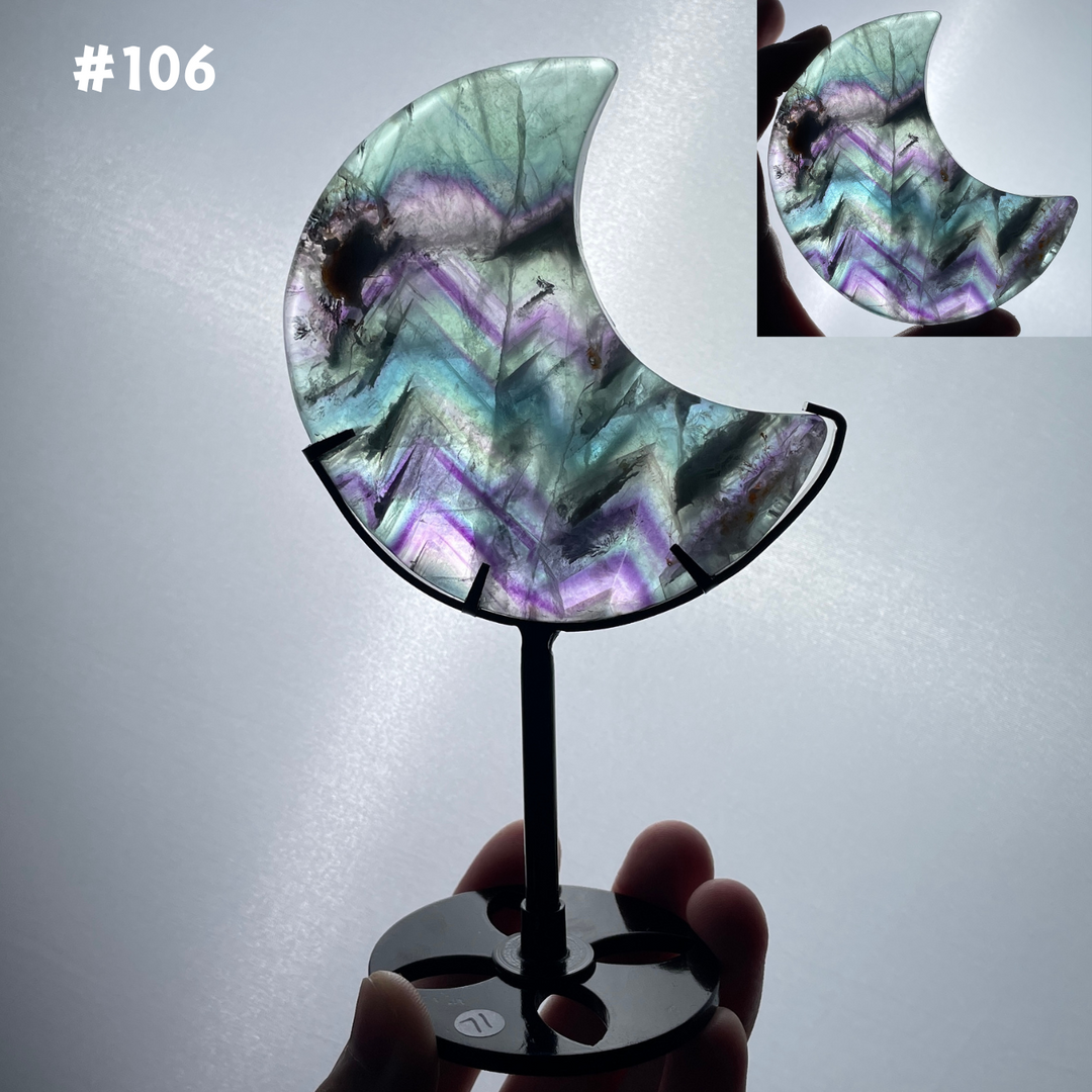 Unique,Rainbow Fluorite Moon