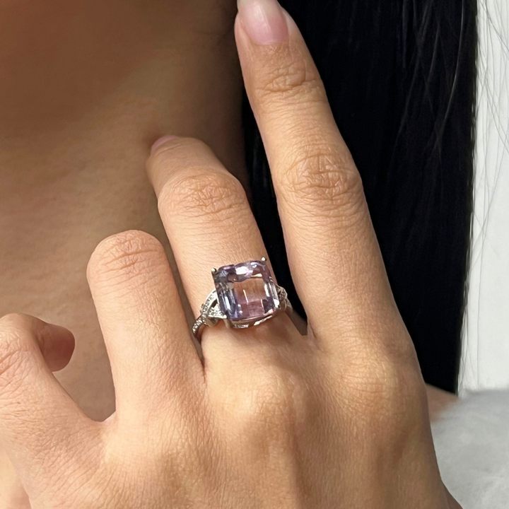 February Birthstone Amethyst Ring