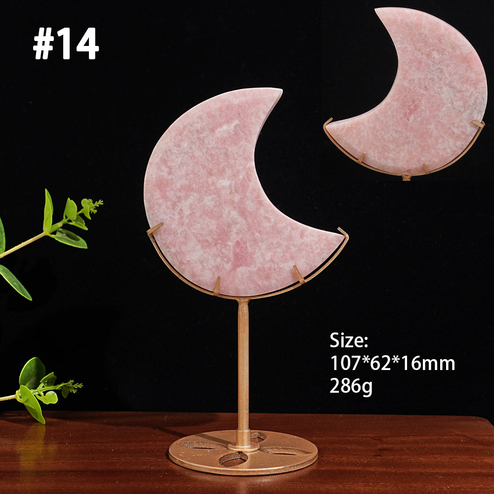 Unique,Natural Crystal Pink Opal Moon