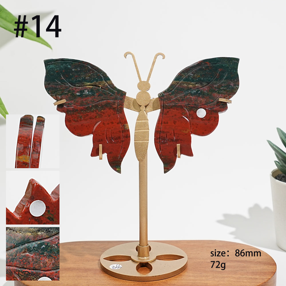 Unique,A Slightly Imperfect Natural Ocean Jasper Delicate Butterfly Wings