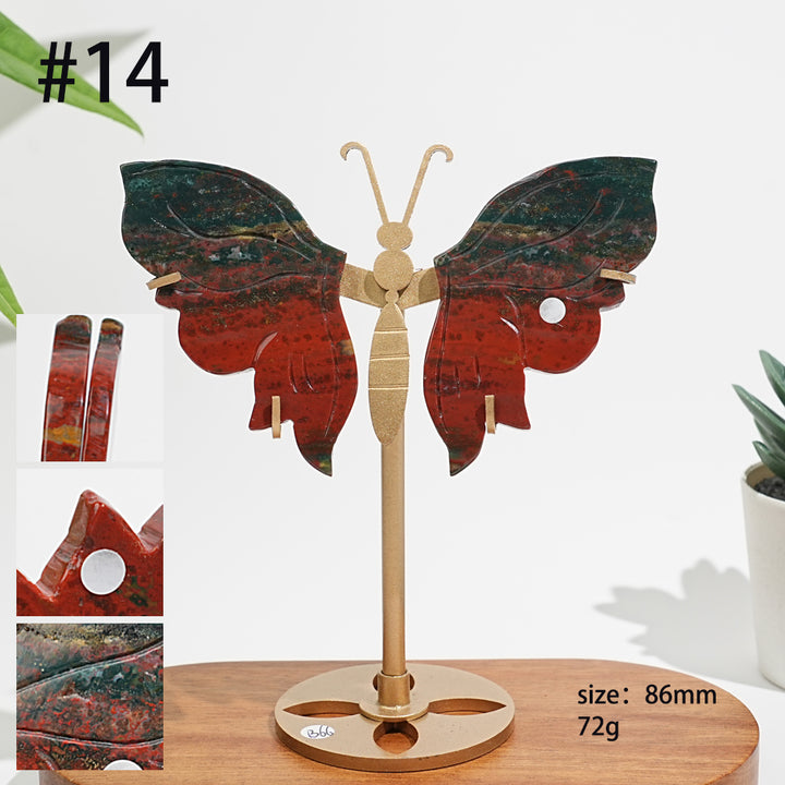 Unique,A Slightly Imperfect Natural Ocean Jasper Delicate Butterfly Wings