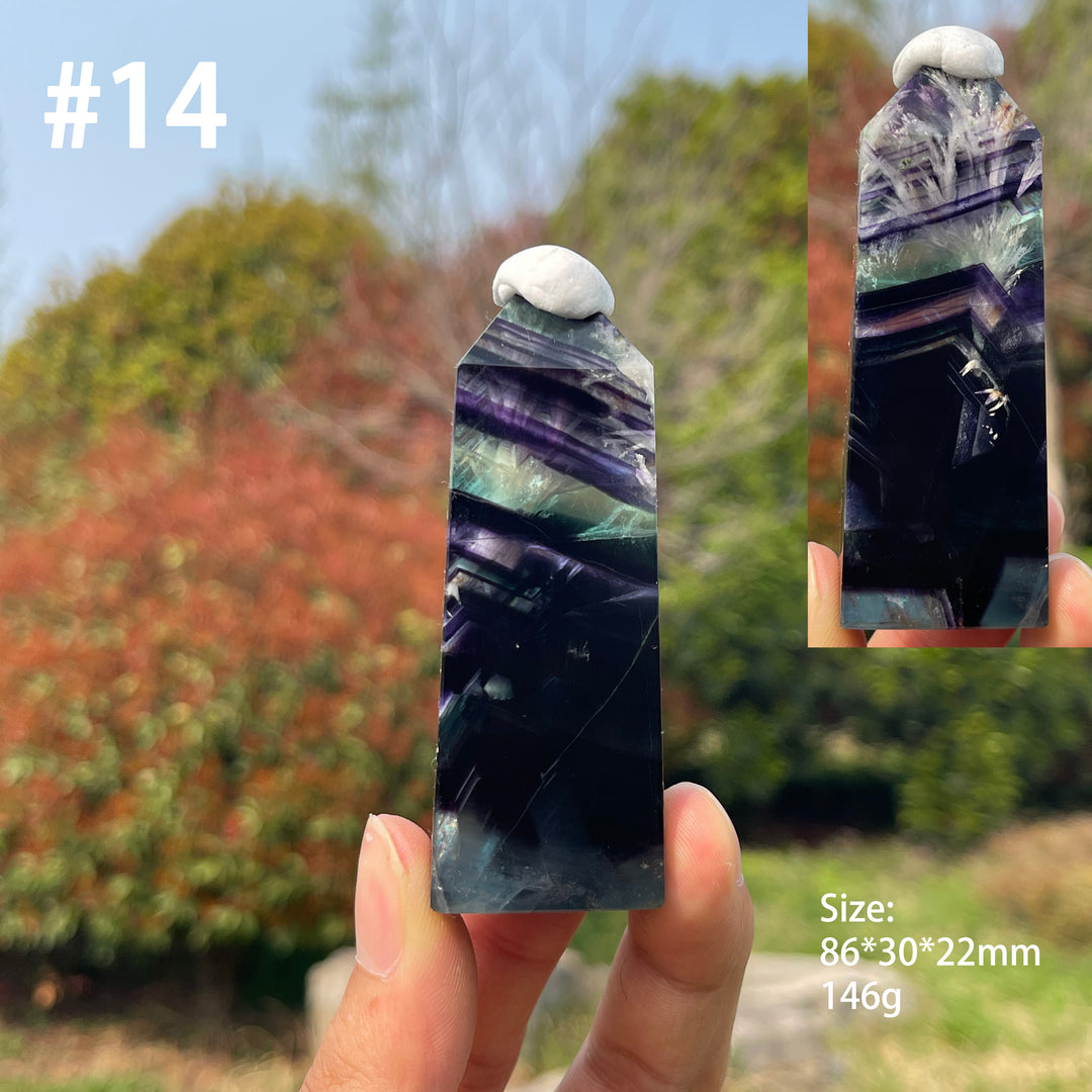 Unique,Natural Feather Fluorite Crystal Point