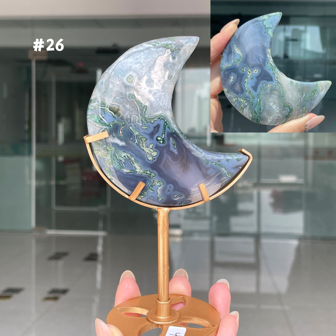 Unique,Moss Agate Moon