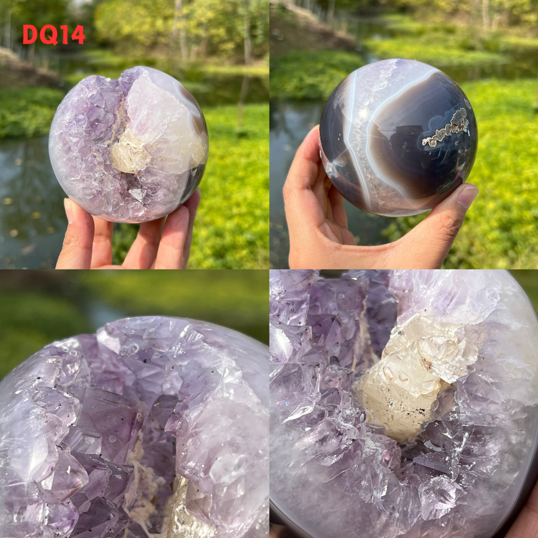 Amethyst Geode Sphere And Agate Geode Sphere