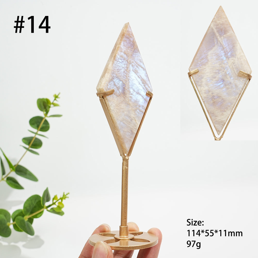 Unique,Natural Crystal Moonstone Diamond Slice