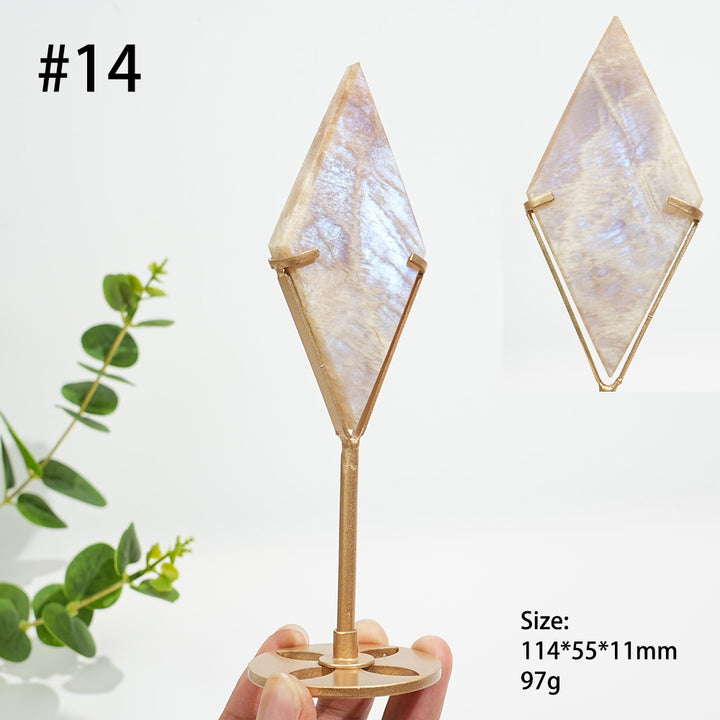 Unique,Natural Crystal Moonstone Diamond Slice