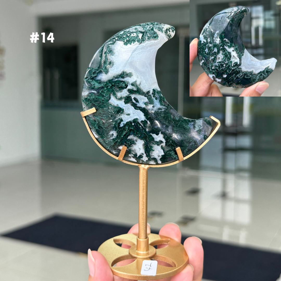 Unique,Moss Agate Moon