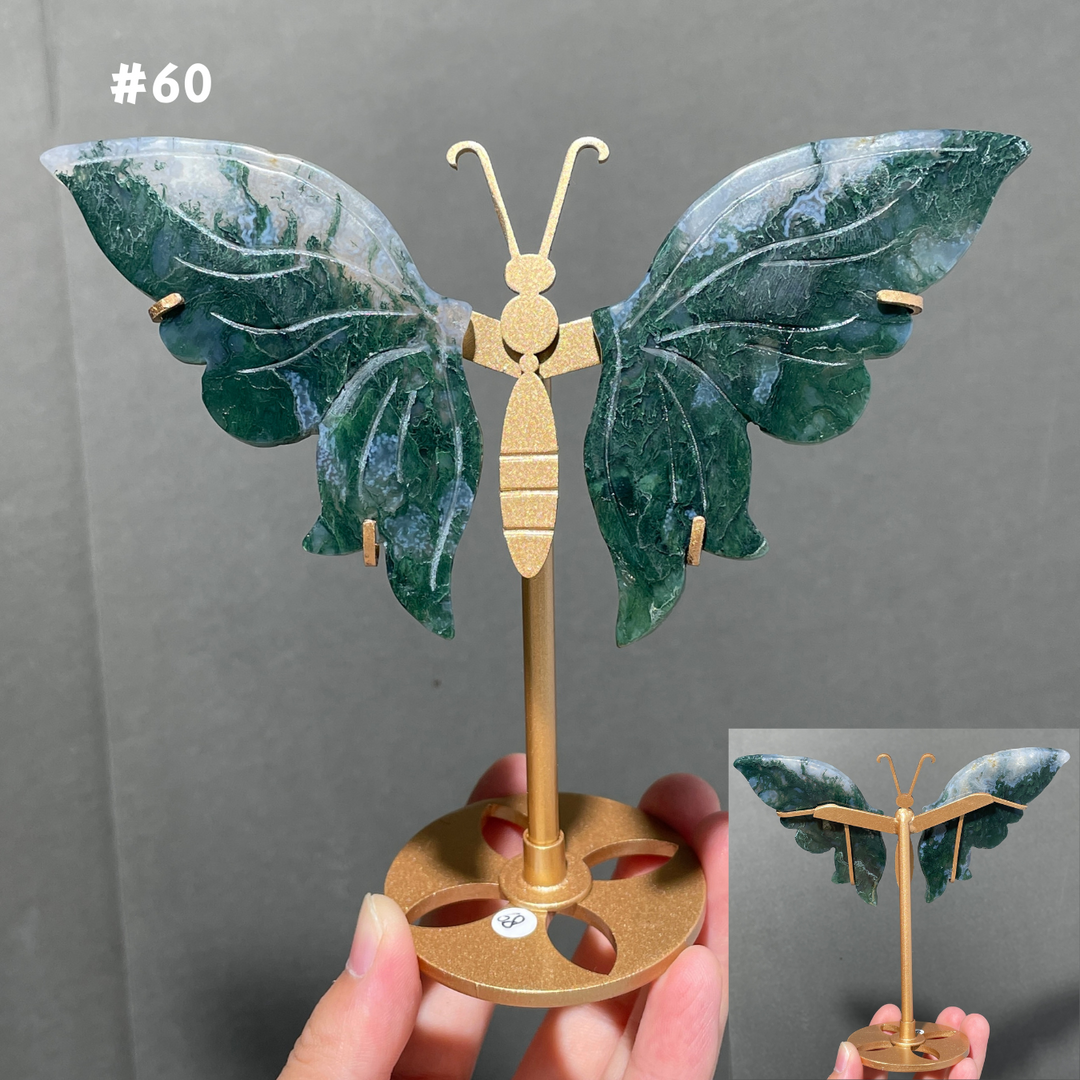 Unique,Moss Agate Butterfly