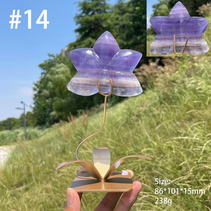 Unique,Natural Crystal Orchid Carving