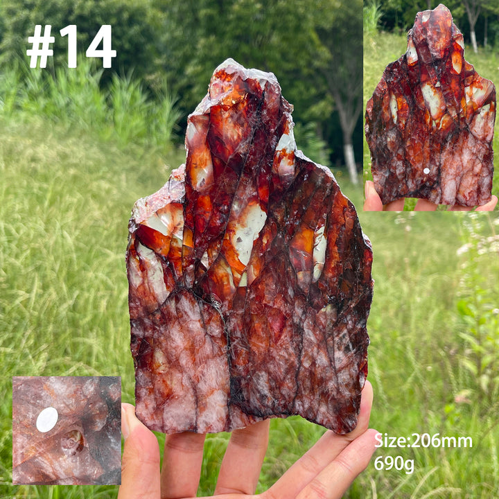 Unique,A Slightly Imperfect Natural Crystal Fire Quartz Slice