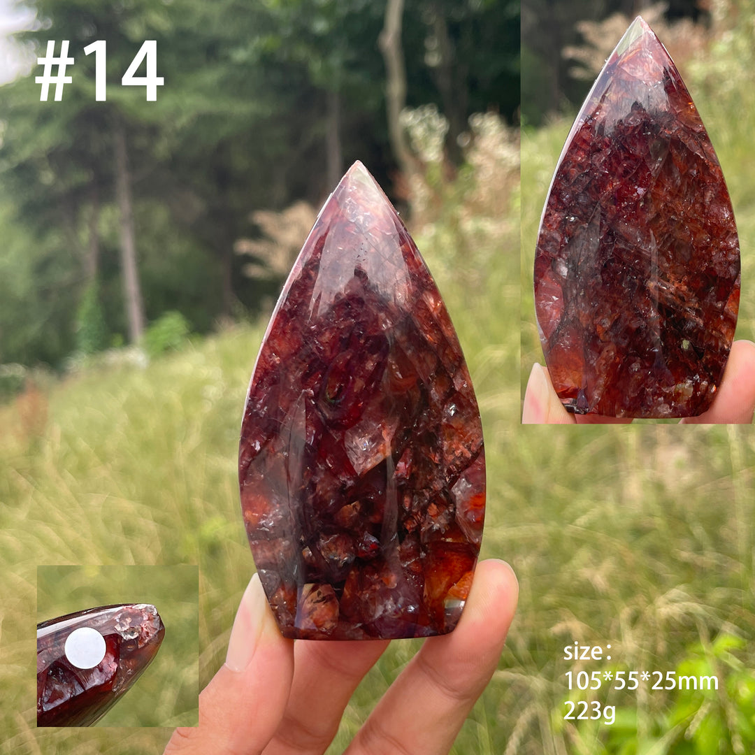 Unique,A Slightly Imperfect Natural Fire Quartz Crystal Teardrop