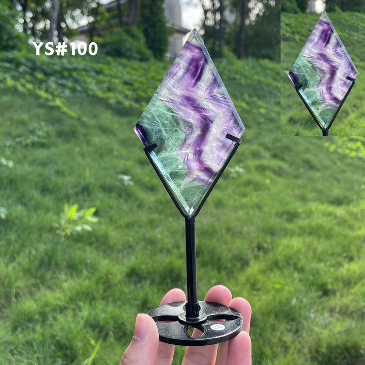 Unique,Rainbow Fluorite Diamond Slice