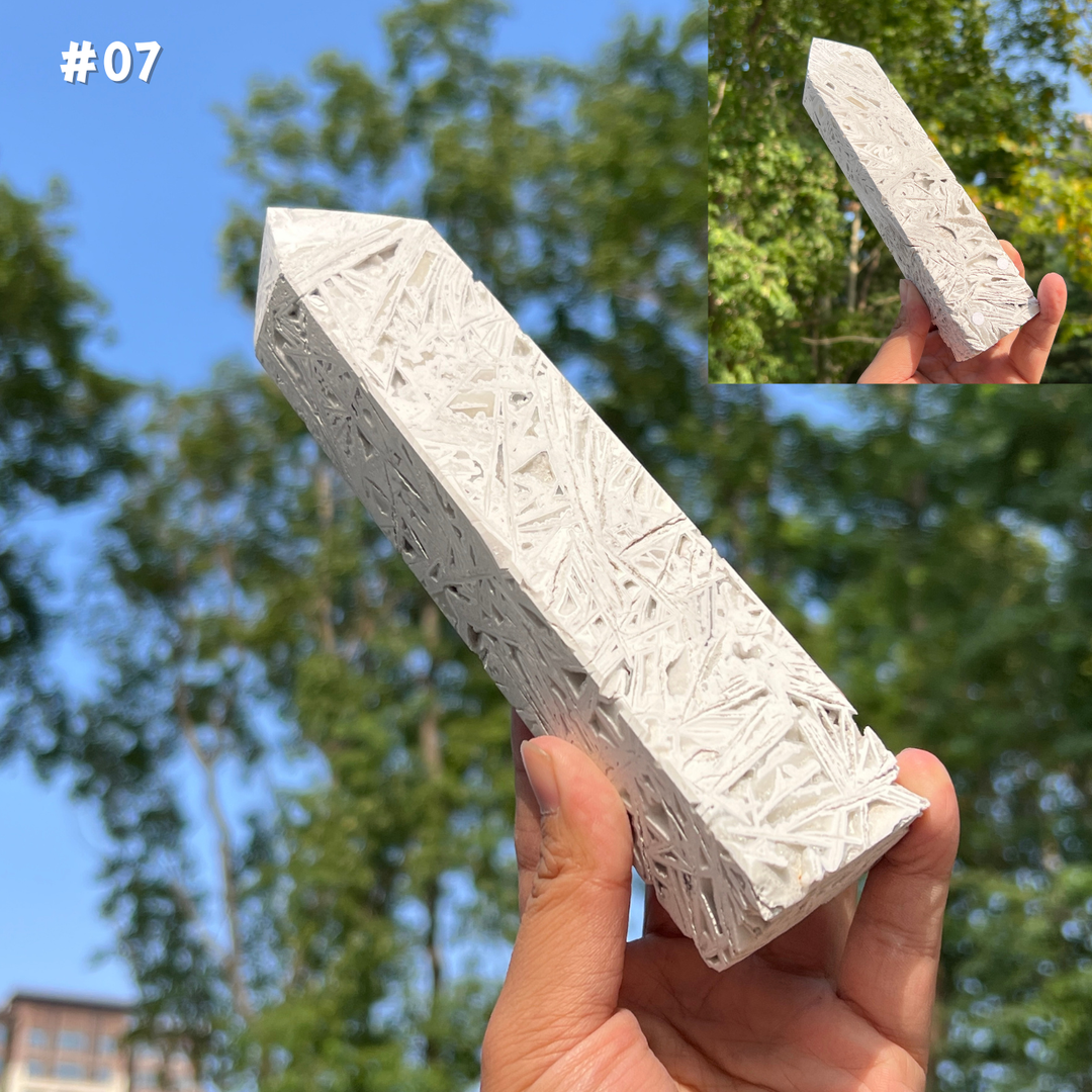 Unique, White Mexican Agate Tower