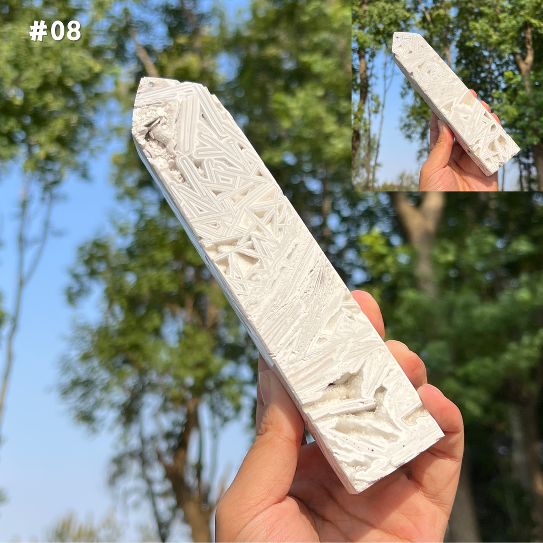 Unique, White Mexican Agate Tower