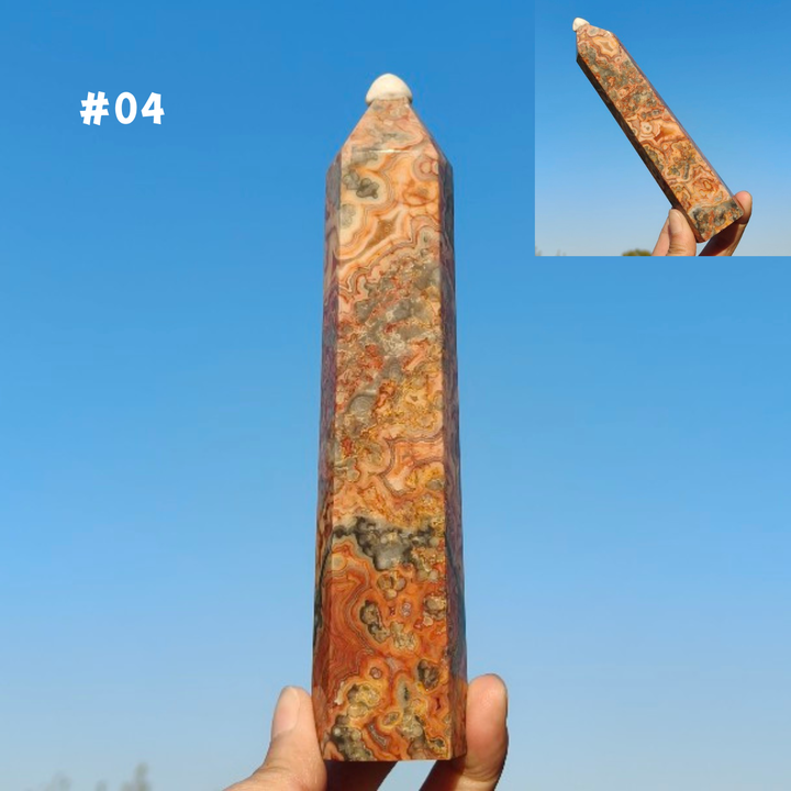 Unique, Natural Crazy Lace Agate Tower