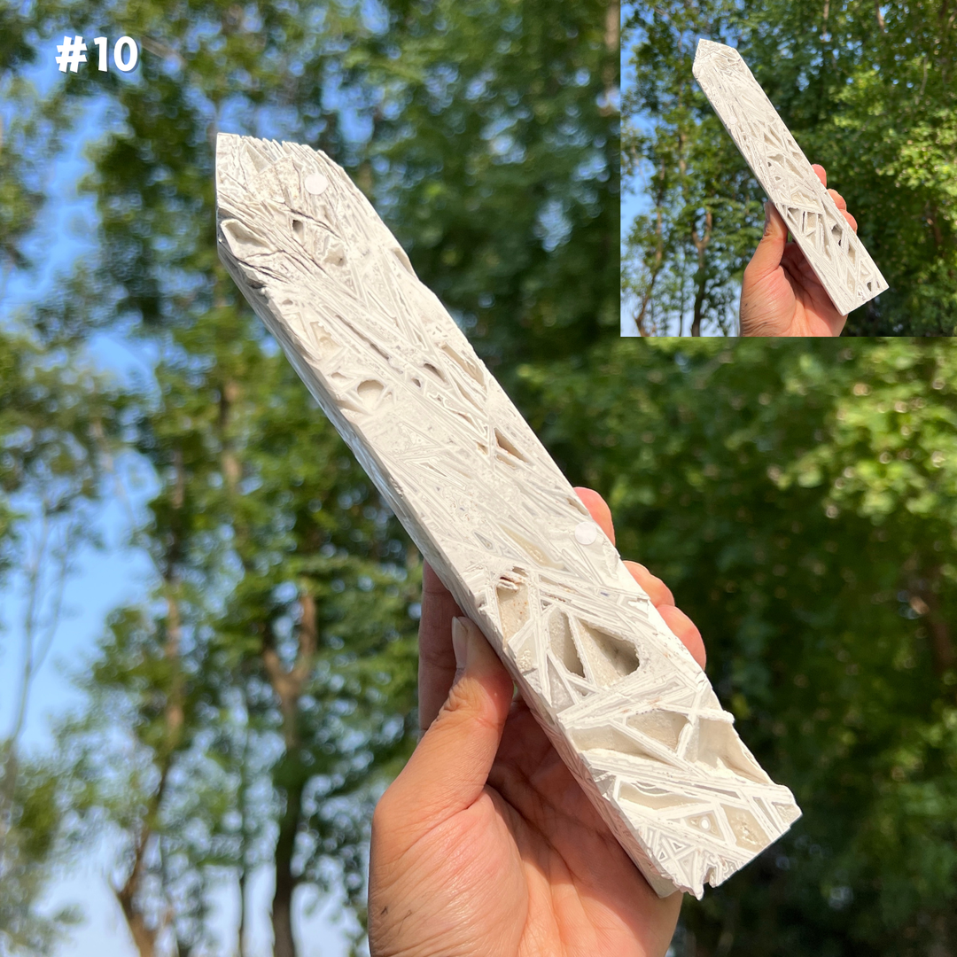 Unique, White Mexican Agate Tower