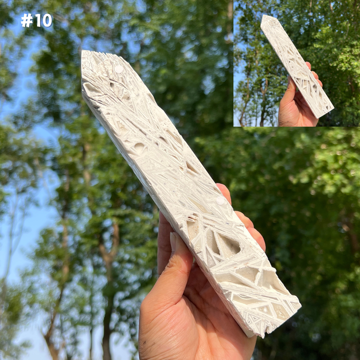 Unique, White Mexican Agate Tower