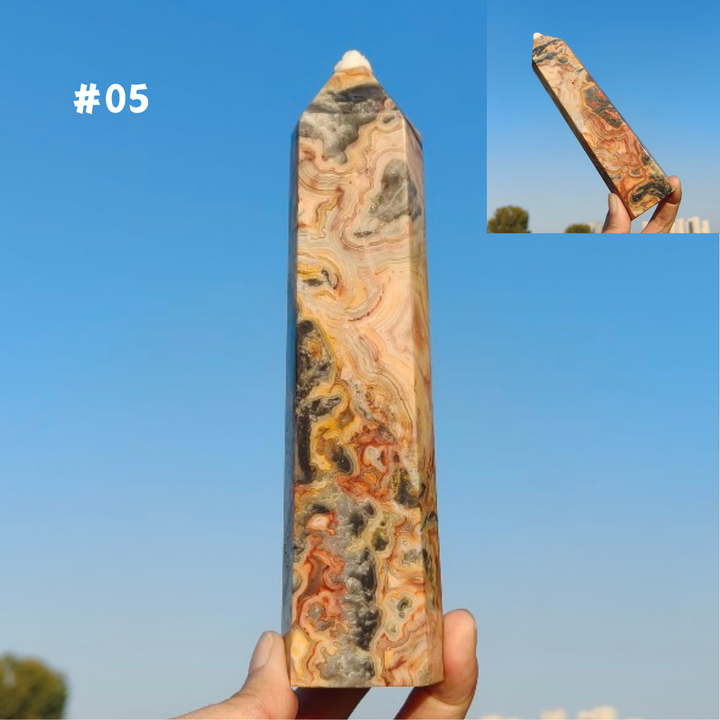 Unique, Natural Crazy Lace Agate Tower