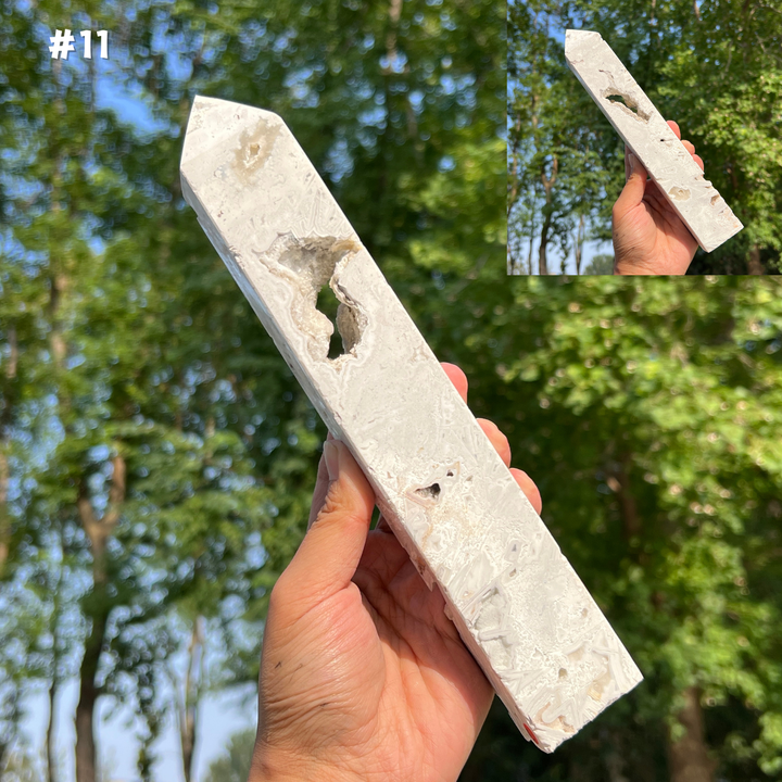 Unique, White Mexican Agate Tower