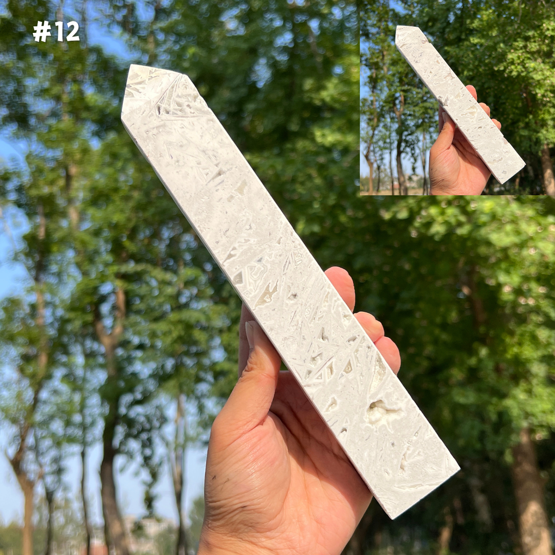 Unique, White Mexican Agate Tower