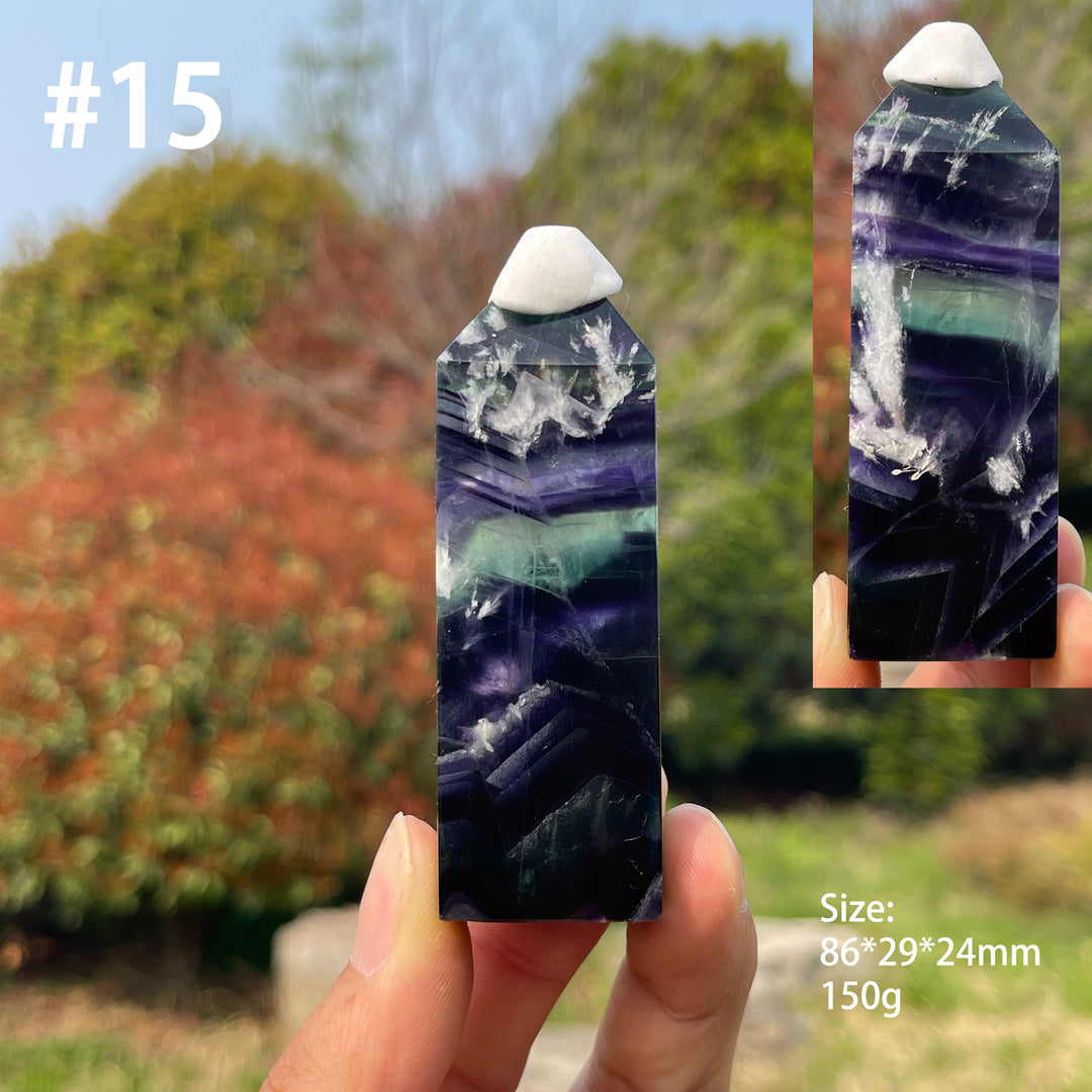 Unique,Natural Feather Fluorite Crystal Point