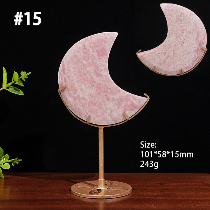 Unique,Natural Crystal Pink Opal Moon
