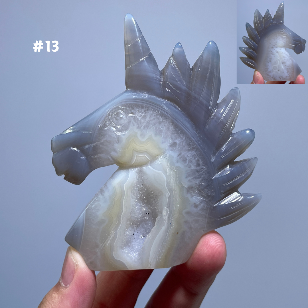Unique,Agate Geode Unicorn