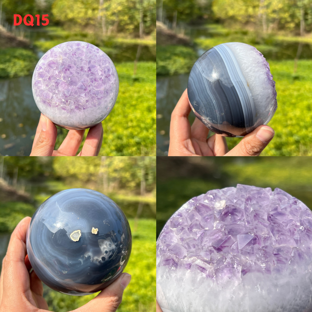 Amethyst Geode Sphere And Agate Geode Sphere