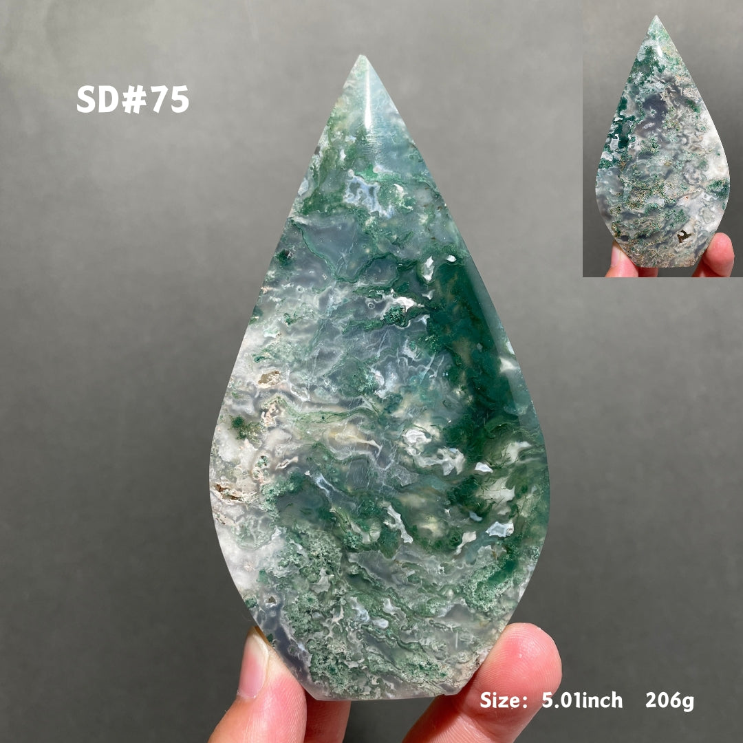 Unique,Moss Agate Teardrop