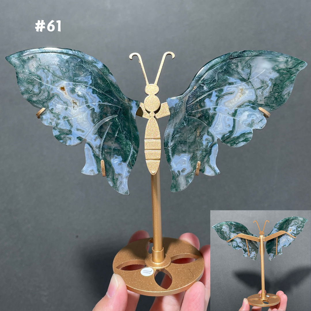 Unique,Moss Agate Butterfly